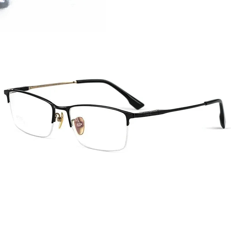 Men's Square Semi-Rimless Titanium Prescription Glasses 316009 — view 5 | Rx Spectacle