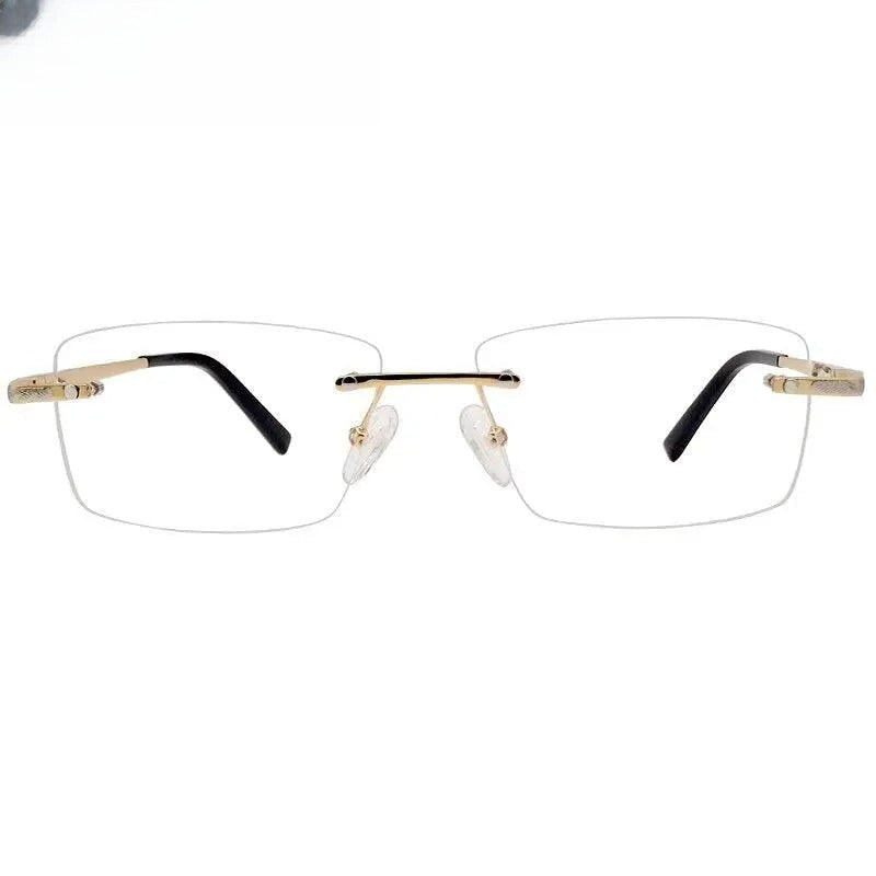 Unisex Square Rimless Titanium Prescription Glasses Kr8604 — view 6 | Rx Spectacle
