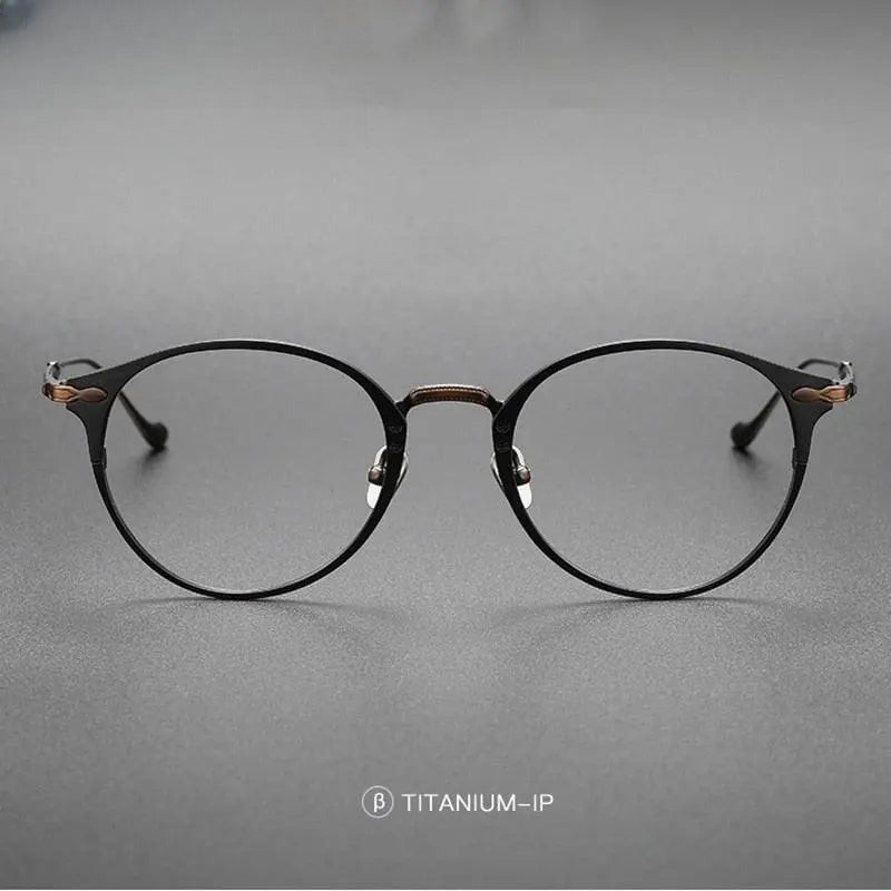 Unisex Round Full Rim Titanium Prescription Glasses 3112 — view 8 | Rx Spectacle
