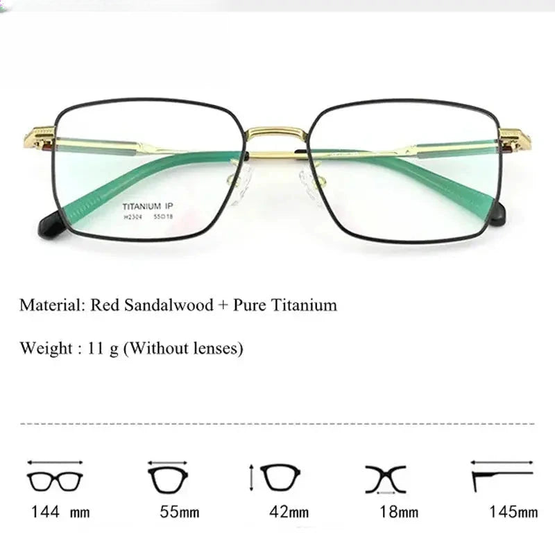 Unisex Square Full Rim Titanium Prescription Glasses 412304 — view 2 | Rx Spectacle