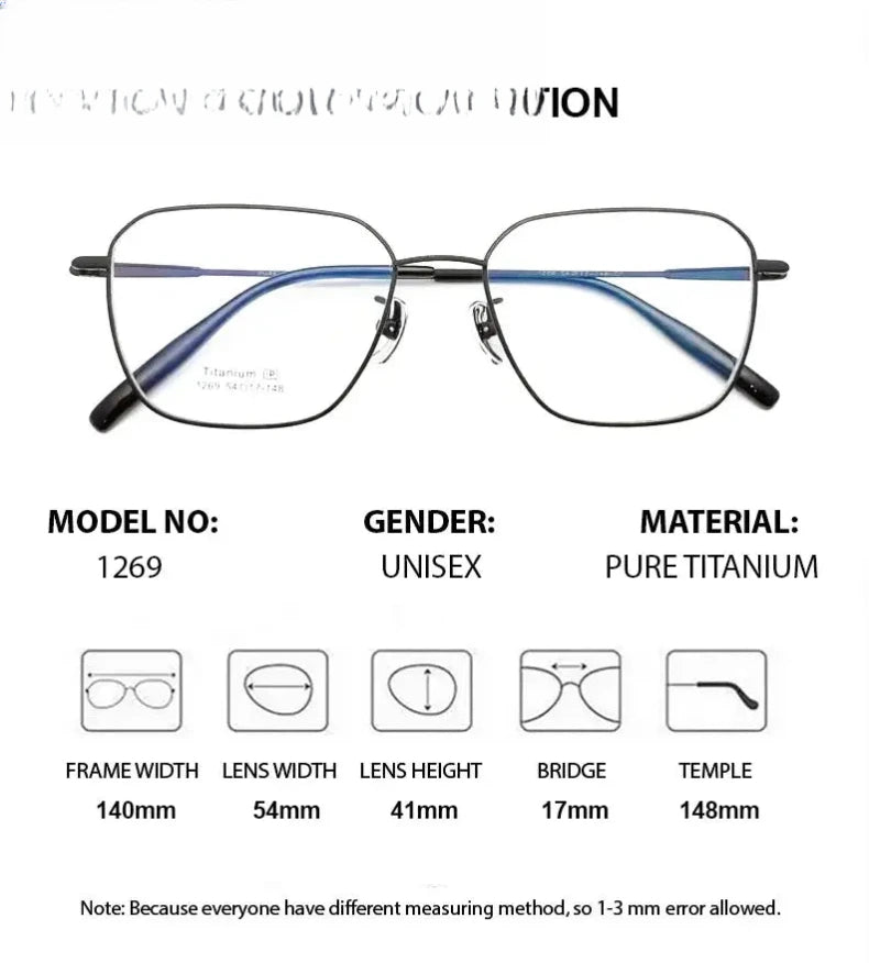 Unisex Polygon Full Rim Titanium Prescription Glasses 611269 — view 2 | Rx Spectacle