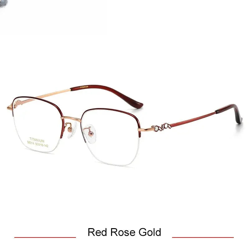 Women's Polygon Semi-Rimless Titanium Prescription Glasses 36014 — view 7 | Rx Spectacle