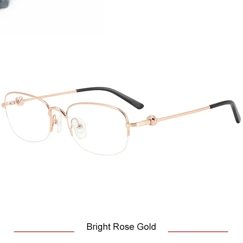 Unisex Oval Semi-Rimless Titanium Prescription Glasses 310347 — view 4 | Rx Spectacle