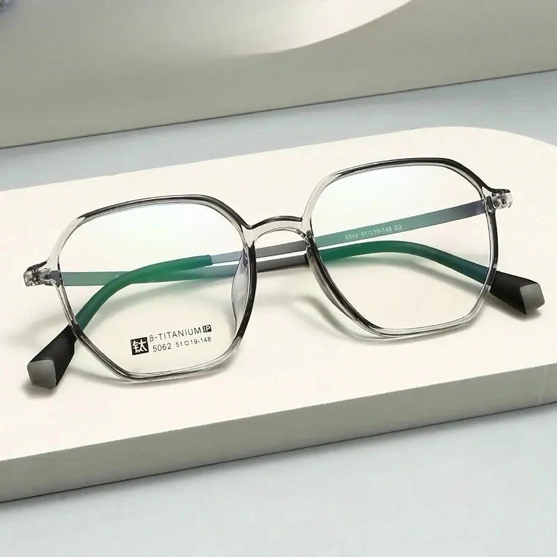 Women's Polygon Full Rim Titanium Prescription Glasses 55062 — view 1 | Rx Spectacle