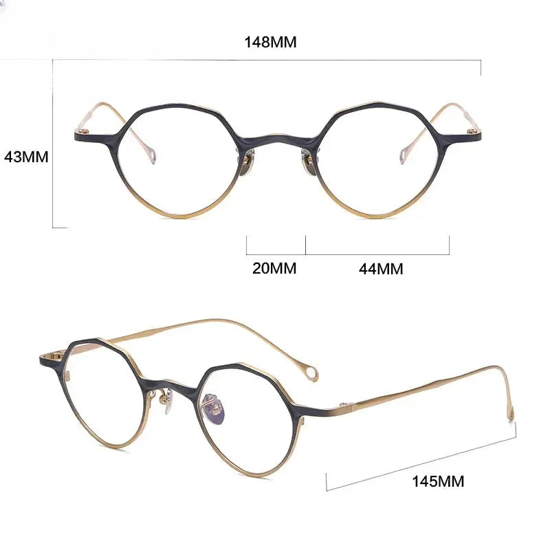 Unisex Polygon Full Rim Titanium Prescription Glasses Gxyj1464 — view 5 | Rx Spectacle