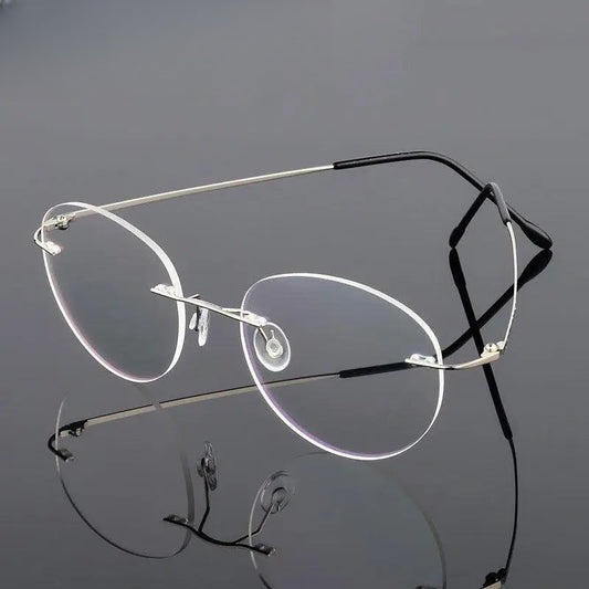 Unisex Rimless Alloy Prescription Glasses 862 — view 1 | Rx Spectacle