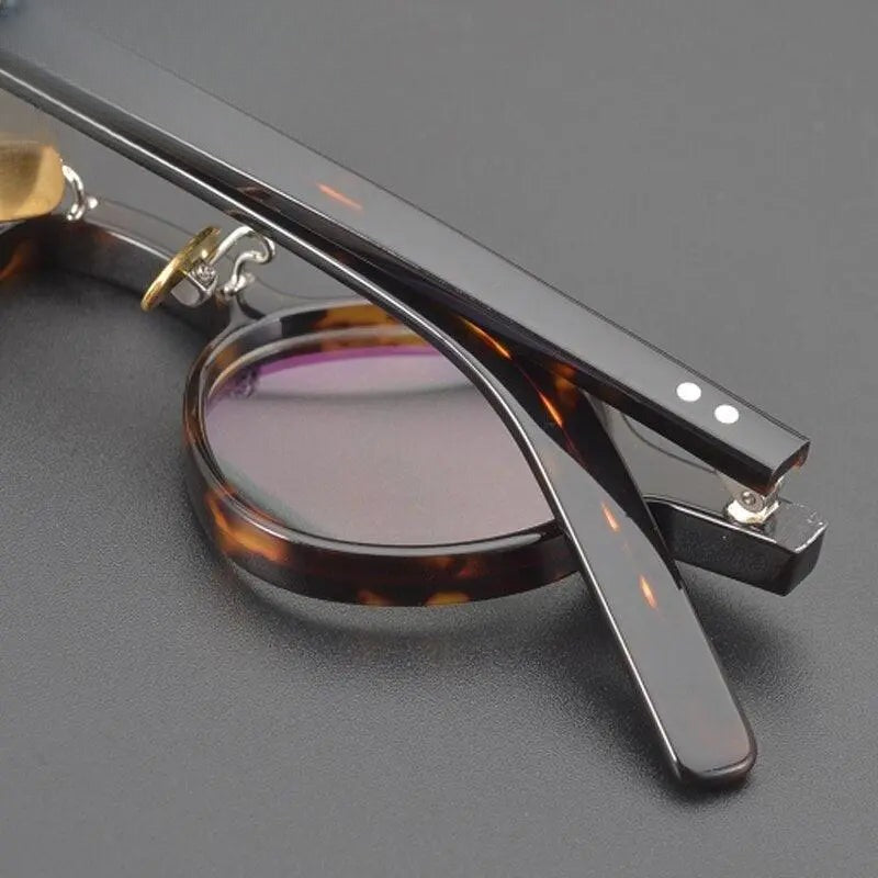 Unisex Round Full Rim Acetate Prescription Glasses Gxyj704 — view 3 | Rx Spectacle