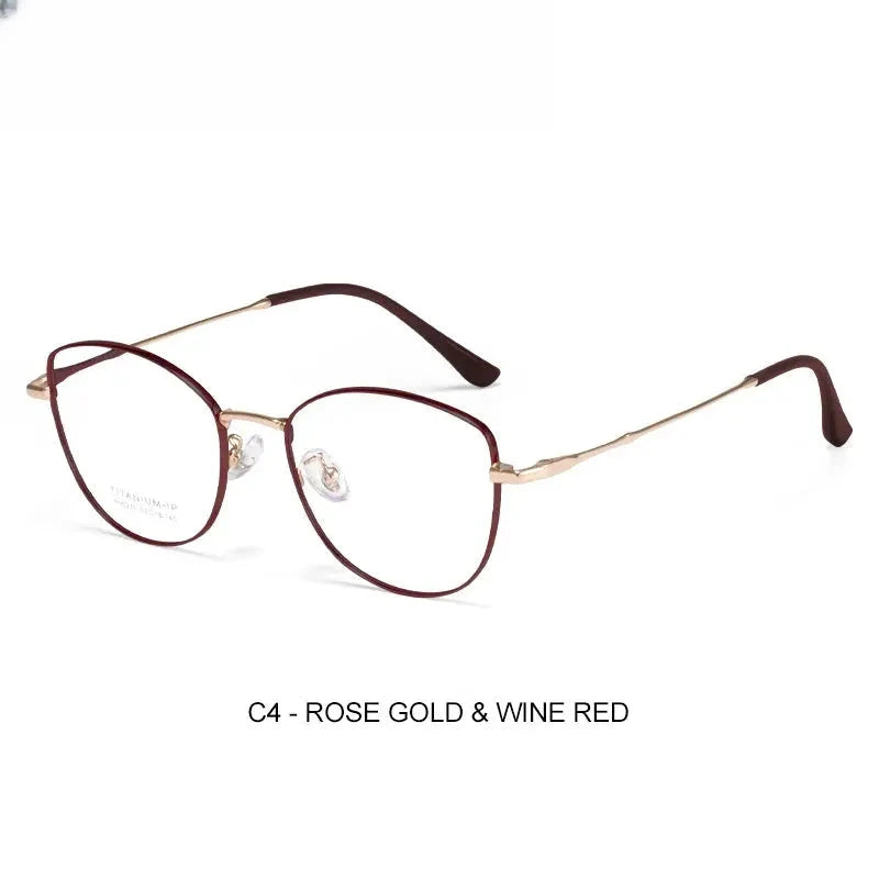 Women's Cat Eye Full Rim Alloy Prescription Glasses 90275 — view 7 | Rx Spectacle