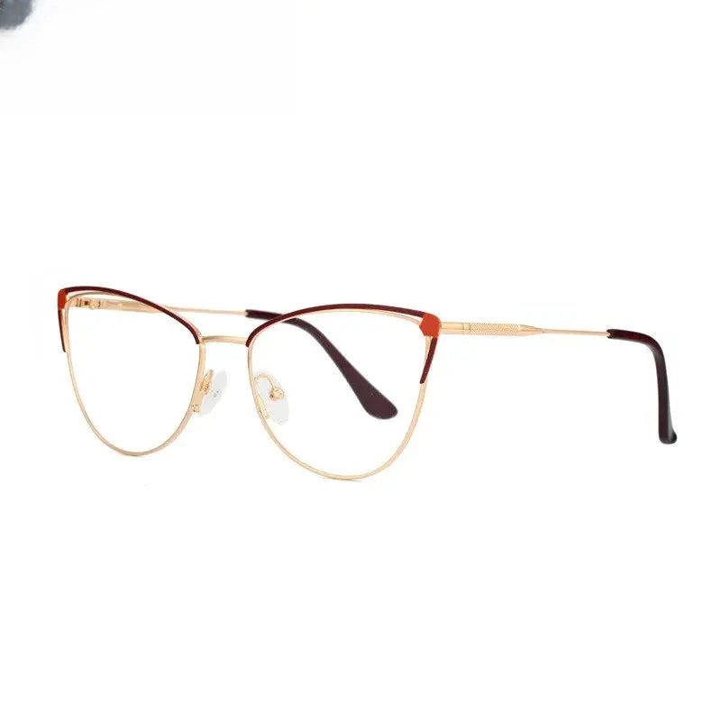 Women's Cat Eye Full Rim Stainless Steel Prescription Glasses 778546 — view 6 | Rx Spectacle