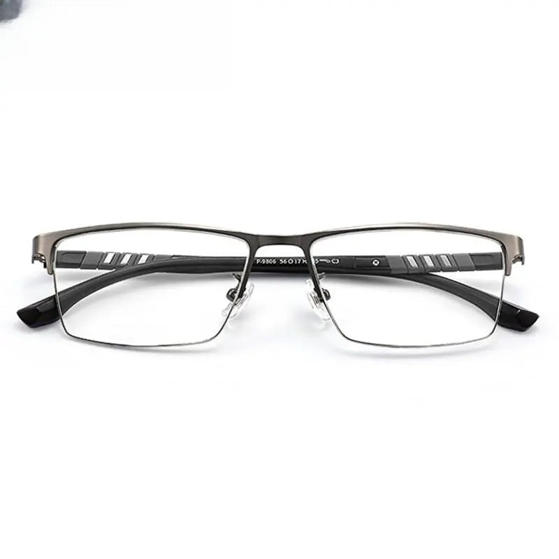 Unisex Semi-Rimless Stainless Steel Prescription Glasses — view 7 | Rx Spectacle