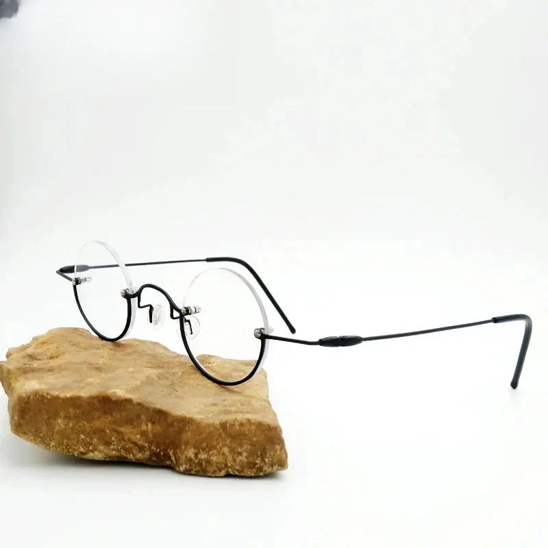 Unisex Round Semi-Rimless Stainless Steel Reading Glasses 3636 — view 1 | Rx Spectacle