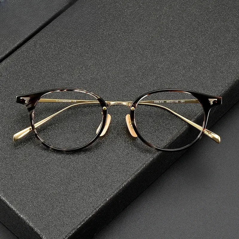 Women's Oval Full Rim Titanium Prescription Glasses 68510 — view 1 | Rx Spectacle