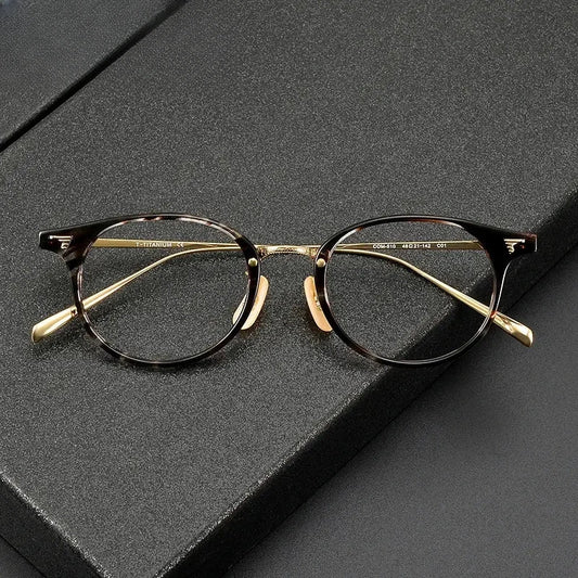 Women's Oval Full Rim Titanium Prescription Glasses 68510 — view 1 | Rx Spectacle