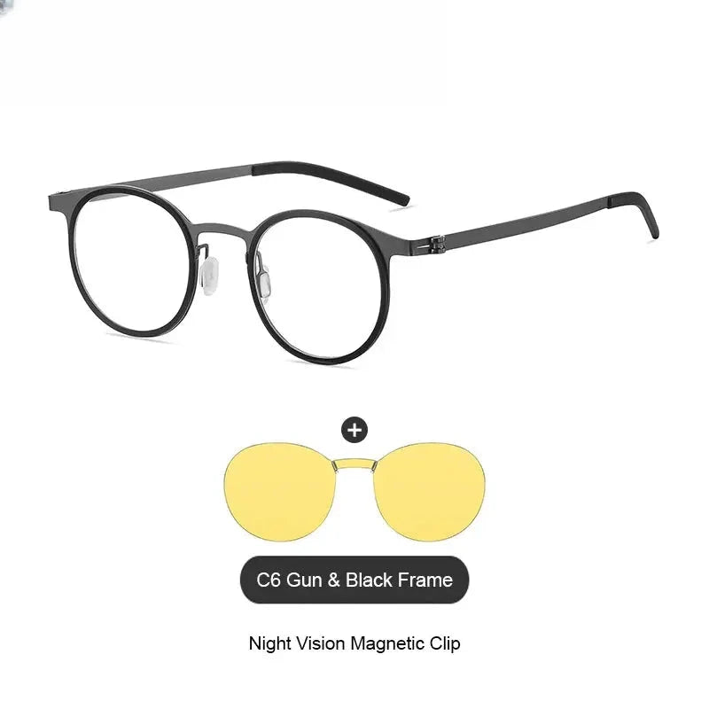 Women's Round Full Rim TR90 Clip-On Prescription Glasses 79064 — view 5 | Rx Spectacle