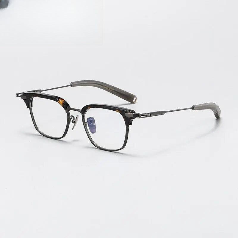 Unisex Square Full Rim Titanium Prescription Glasses Gxyj1070 — view 2 | Rx Spectacle