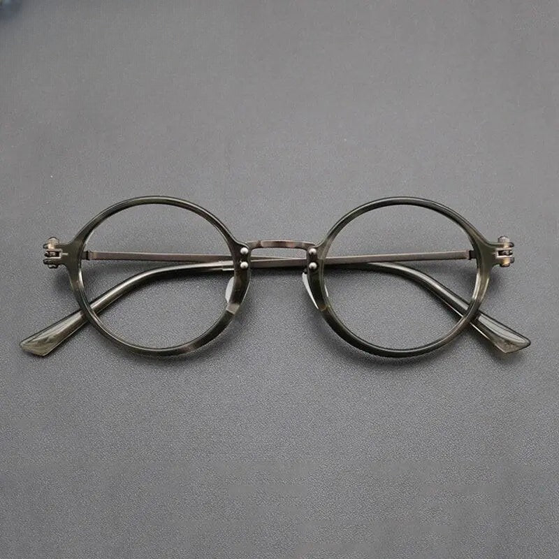 Unisex Round Full Rim Titanium Prescription Glasses Gxyj696 — view 6 | Rx Spectacle