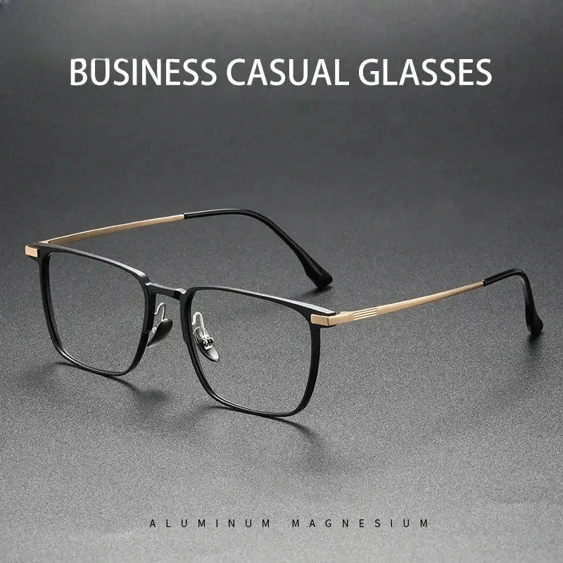 Unisex Square Full Rim Titanium Reading Glasses V2248 — view 3 | Rx Spectacle