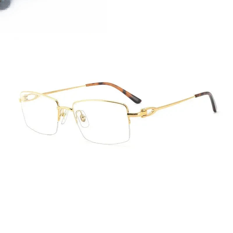 Men's Square Semi-Rimless Titanium Prescription Glasses 310319 — view 5 | Rx Spectacle