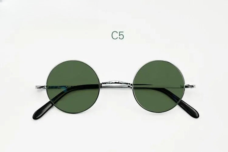 Unisex Round Full Rim Titanium Prescription Glasses 42mm — view 3 | Rx Spectacle