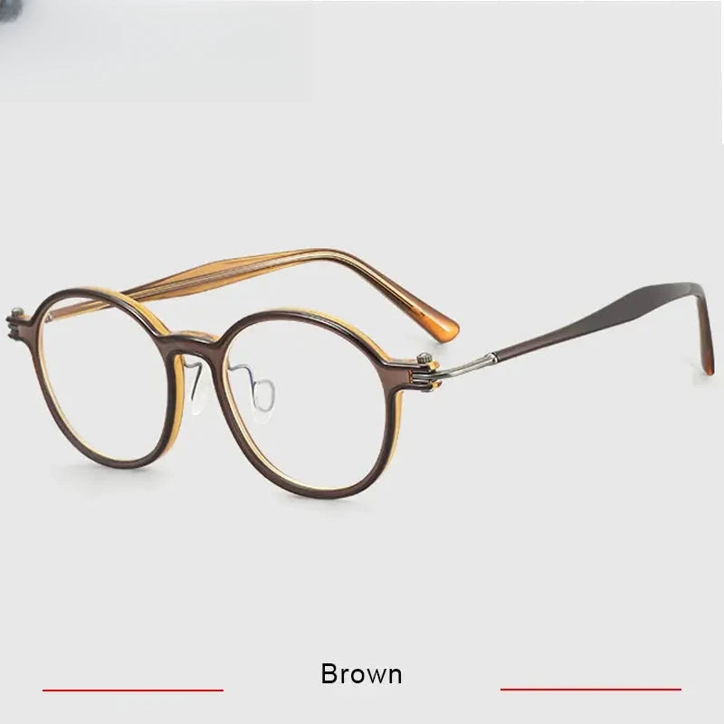 Unisex Round Full Rim Titanium Prescription Glasses 45883 — view 5 | Rx Spectacle