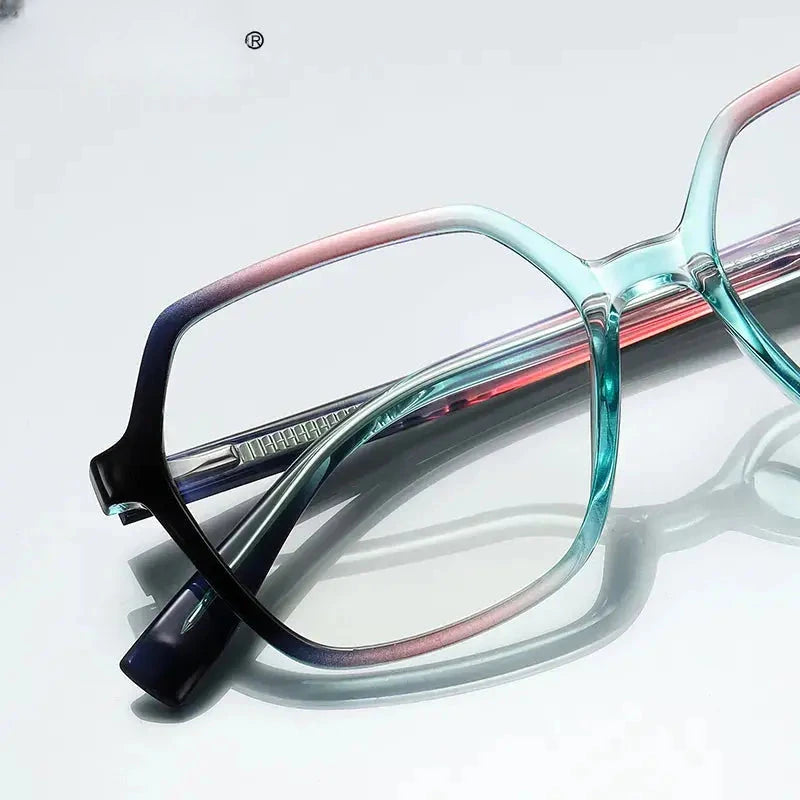 Unisex Polygon Full Rim Acetate Reading Glasses 2140 — view 2 | Rx Spectacle