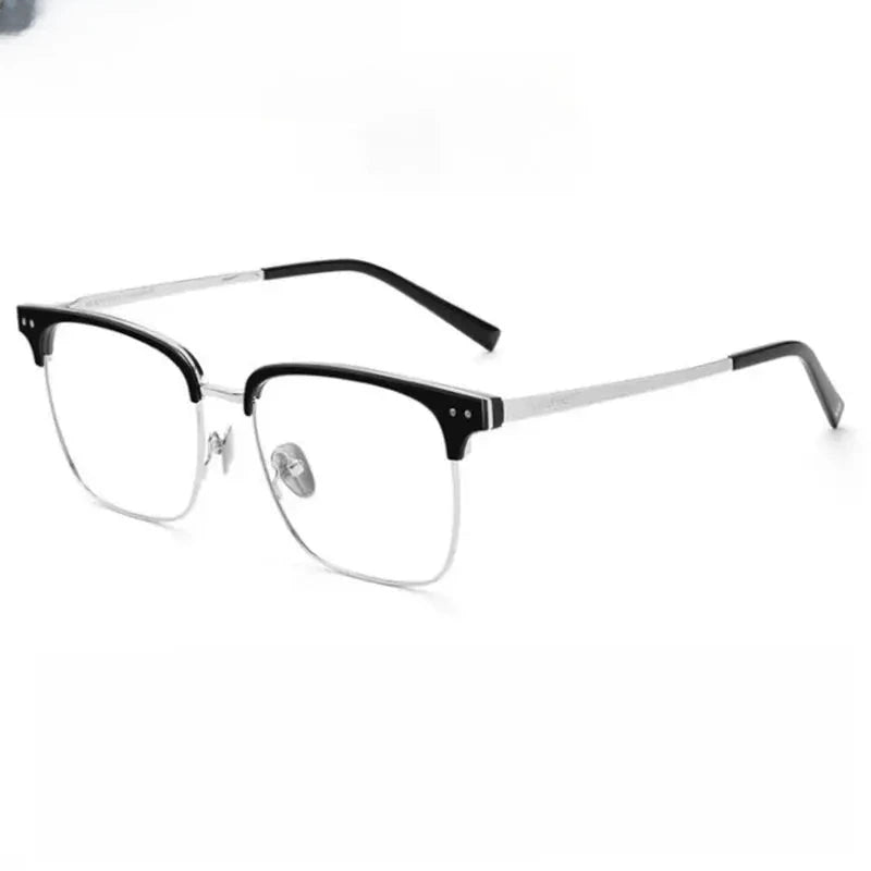 Unisex Square Full Rim Titanium Oversized Prescription Glasses 881036 — view 8 | Rx Spectacle