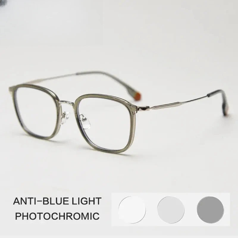 Unisex Square Full Rim Titanium Reading Glasses G00388 — view 3 | Rx Spectacle