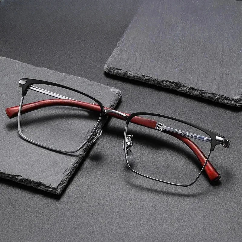 Men's Polygon Full Rim Titanium Prescription Glasses 612340 — view 1 | Rx Spectacle