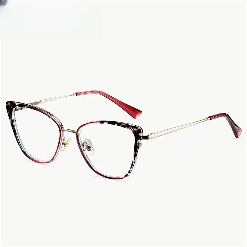 Women's Cat Eye Full Rim Titanium Prescription Glasses 87262 — view 1 | Rx Spectacle