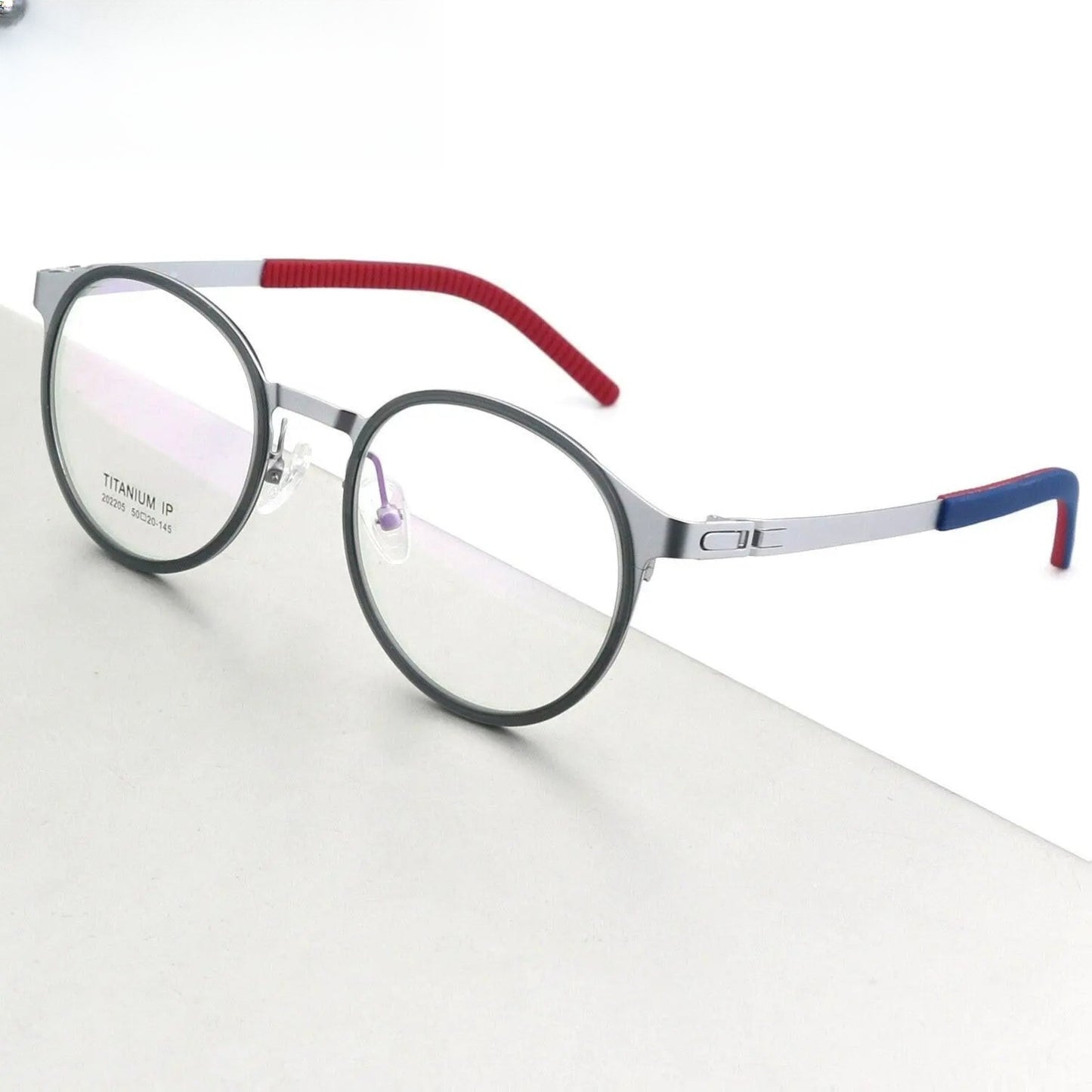 Unisex Round Full Rim Titanium Prescription Glasses 202205 — view 10 | Rx Spectacle