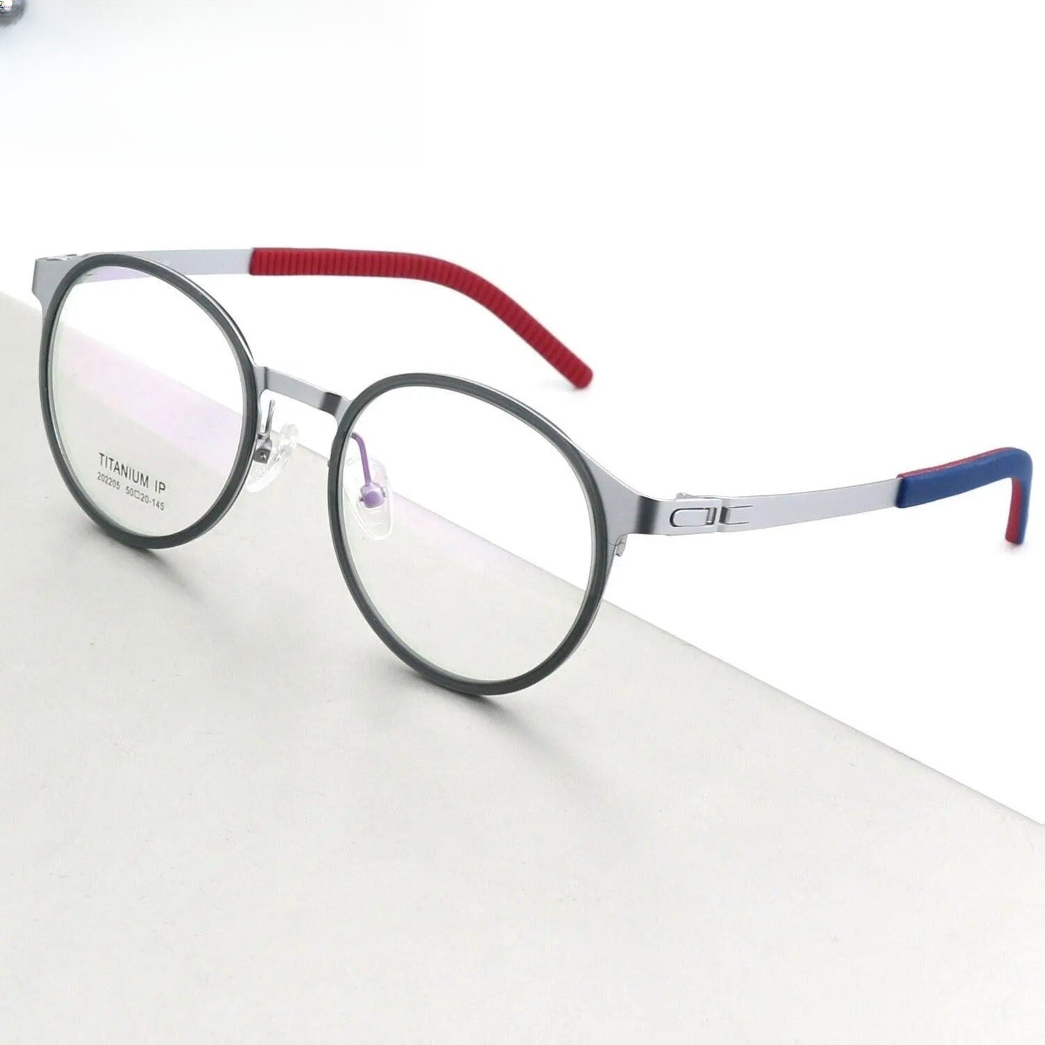 Unisex Round Full Rim Titanium Prescription Glasses 202205 — view 10 | Rx Spectacle