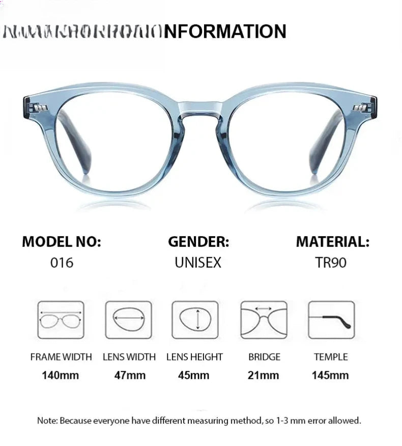 Unisex Round Full Rim Titanium Prescription Glasses 52016 — view 2 | Rx Spectacle