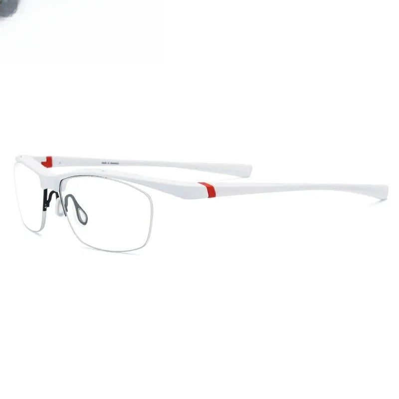 Men's Square Semi-Rimless Titanium Sports Glasses 7027 — view 3 | Rx Spectacle