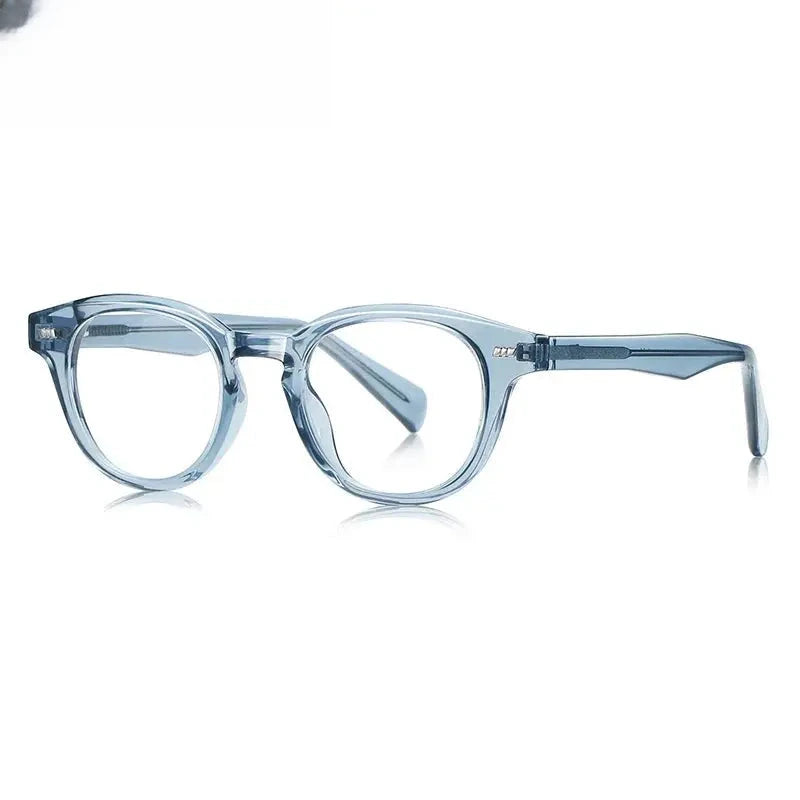 Unisex Round Full Rim Titanium Prescription Glasses 474016 — view 5 | Rx Spectacle