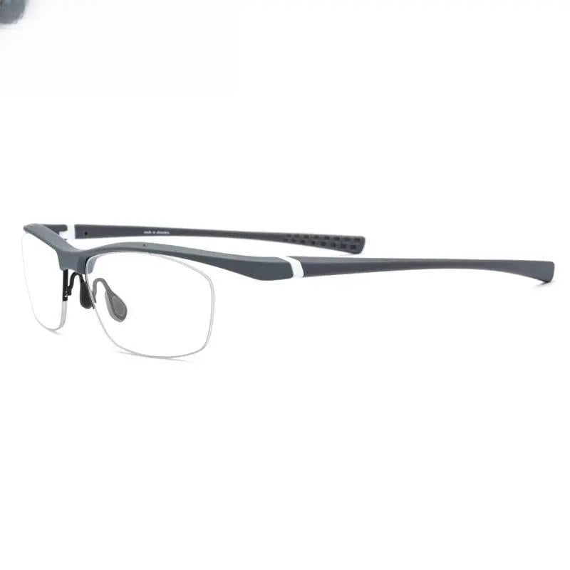 Men's Square Semi-Rimless Titanium Sports Glasses 7027 — view 6 | Rx Spectacle