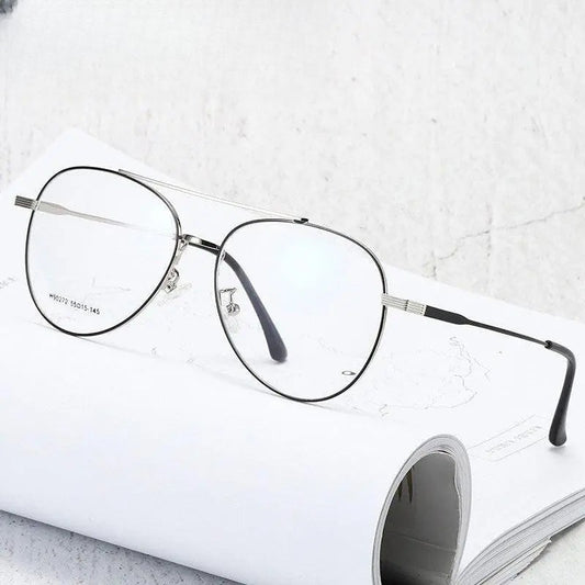 Unisex Round Full Rim Alloy Double Bridge Prescription Glasses 90272 — view 1 | Rx Spectacle