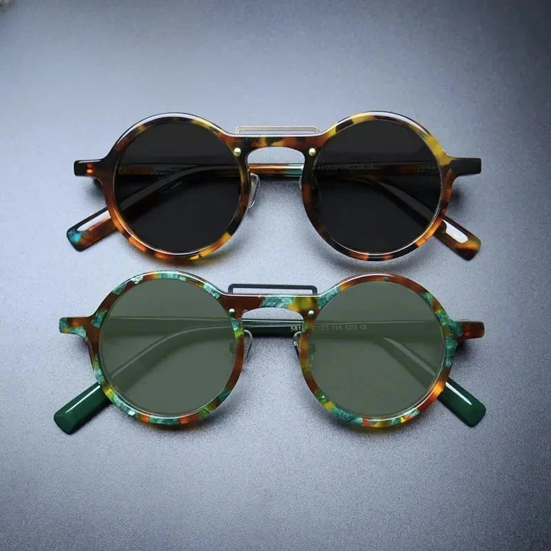 Unisex Round Full Rim Acetate Prescription Glasses Mo11 — view 4 | Rx Spectacle