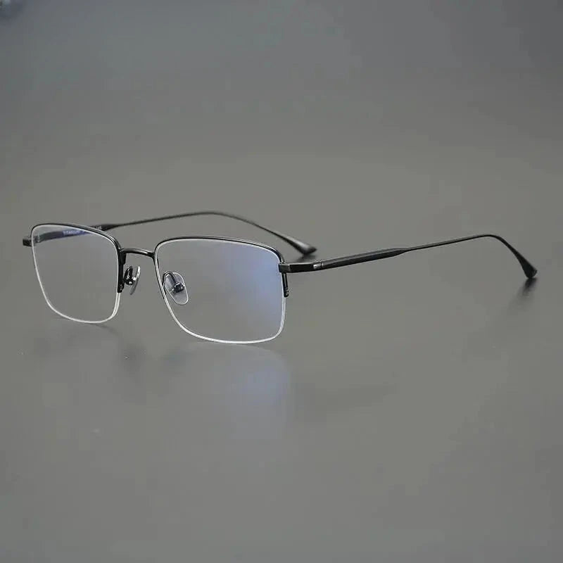Men's Square Semi-Rimless Titanium Prescription Glasses 471015 — view 4 | Rx Spectacle