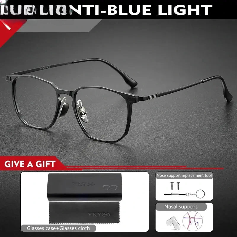 Men's Square Full Rim Titanium Reading Glasses 4224 — view 7 | Rx Spectacle