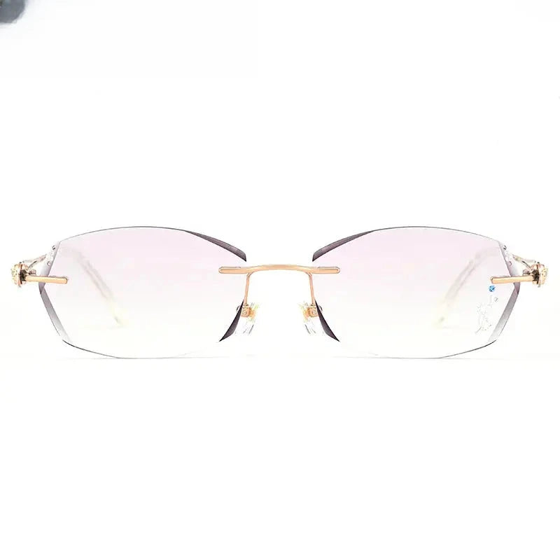 Women's Oval Rimless Titanium Prescription Glasses — view 2 | Rx Spectacle