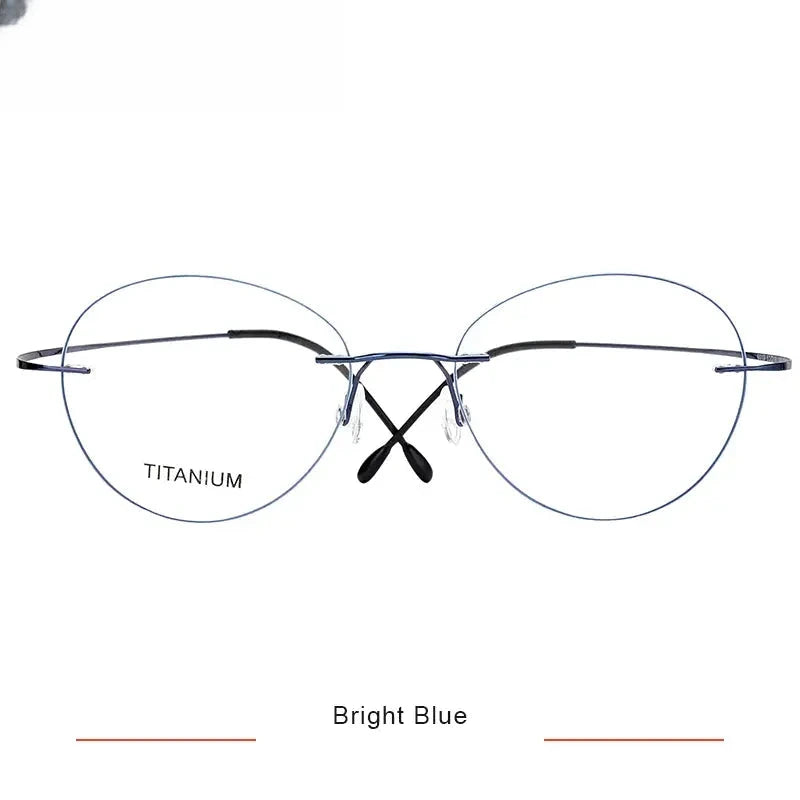 Unisex Oval Rimless Titanium Prescription Glasses 36019 — view 4 | Rx Spectacle
