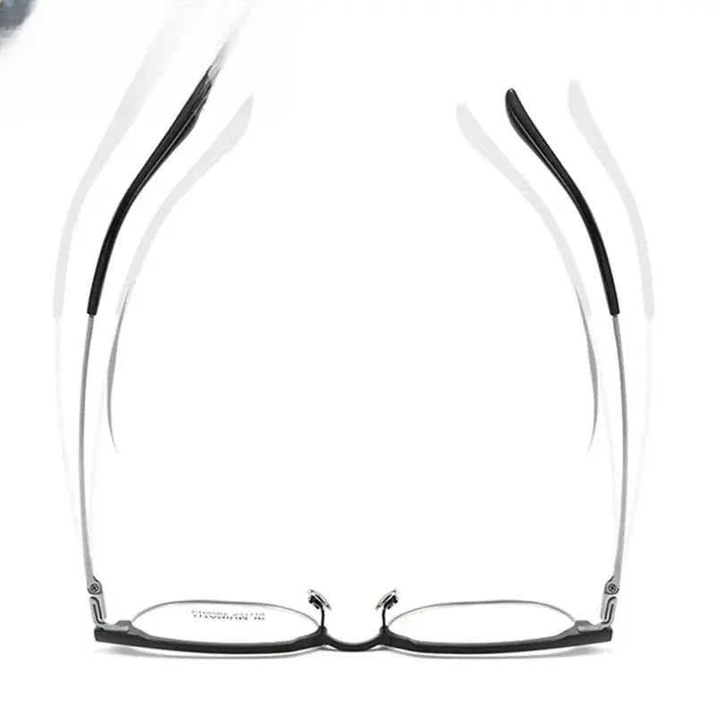 Unisex Square Full Rim Titanium Prescription Glasses 9207 — view 6 | Rx Spectacle
