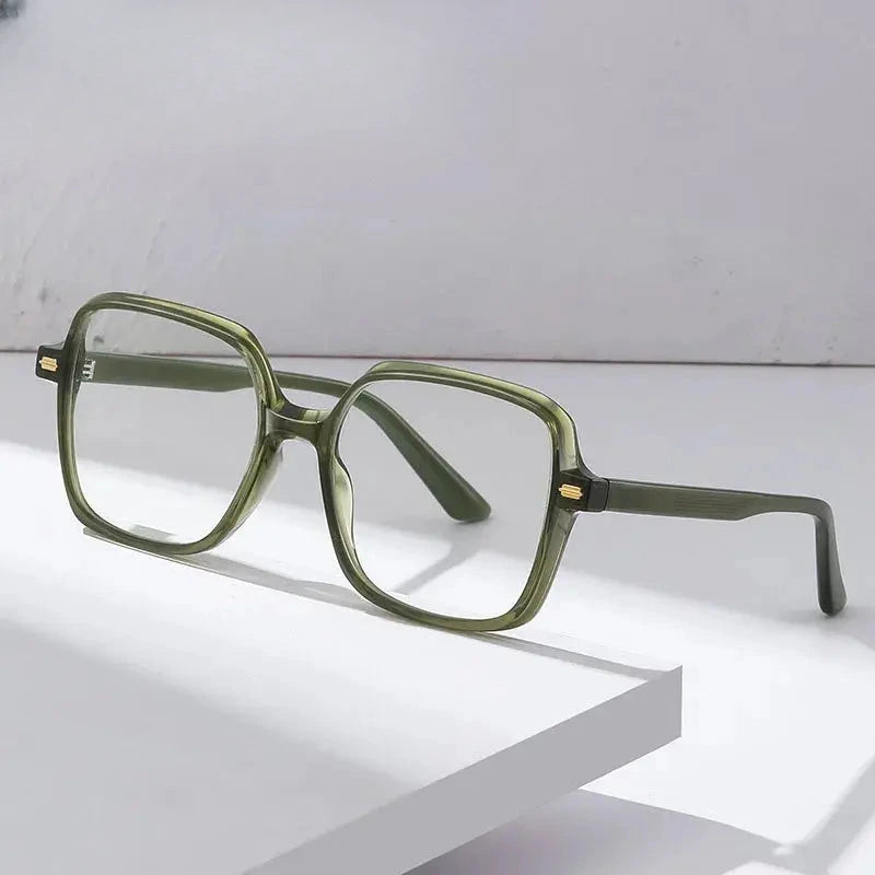 Women's Square Full Rim Titanium Prescription Glasses 90735 — view 1 | Rx Spectacle