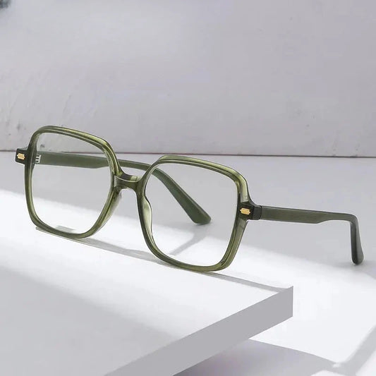 Women's Square Full Rim Titanium Prescription Glasses 90735 — view 1 | Rx Spectacle