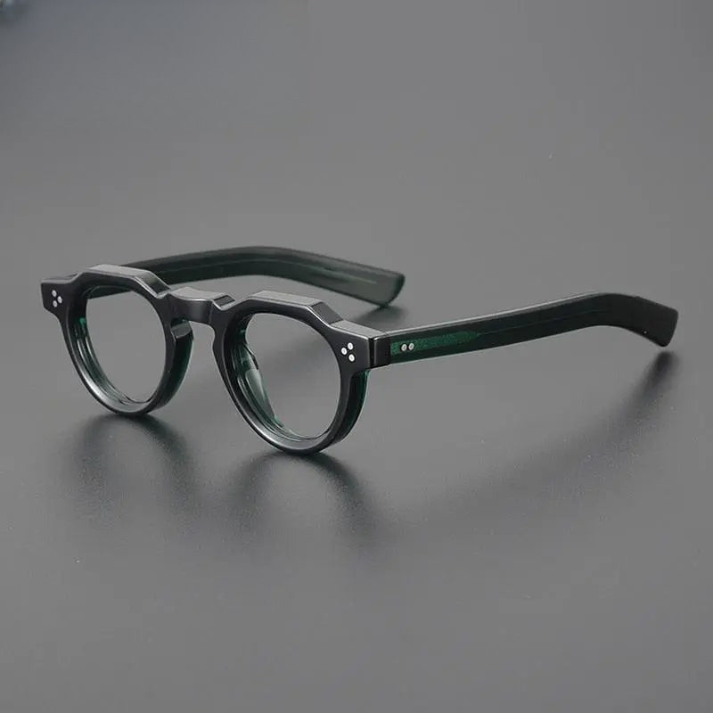 Unisex Round Full Rim Acetate Flat Top Prescription Glasses Gxyj1054 — view 7 | Rx Spectacle