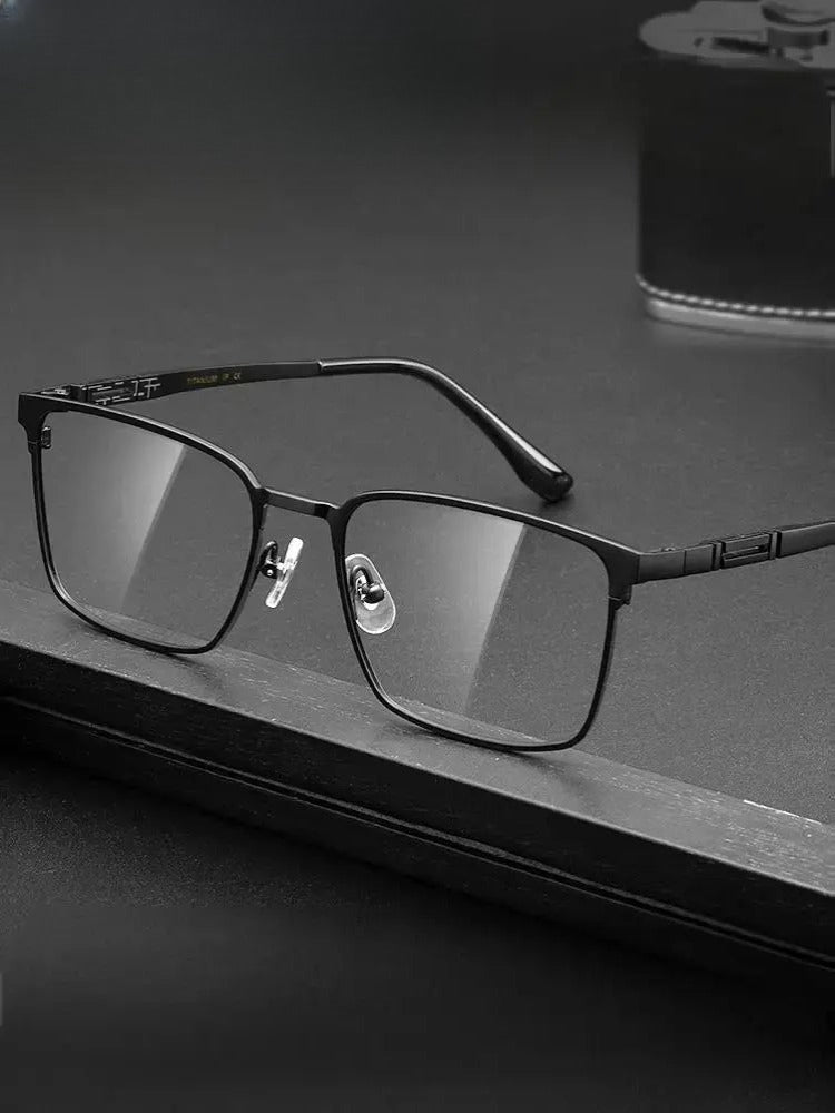 Unisex Square Full Rim Titanium Prescription Glasses 70239 — view 1 | Rx Spectacle