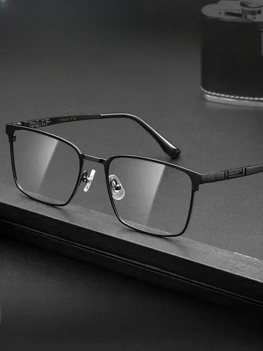 Unisex Square Full Rim Titanium Prescription Glasses 70239 — view 1 | Rx Spectacle