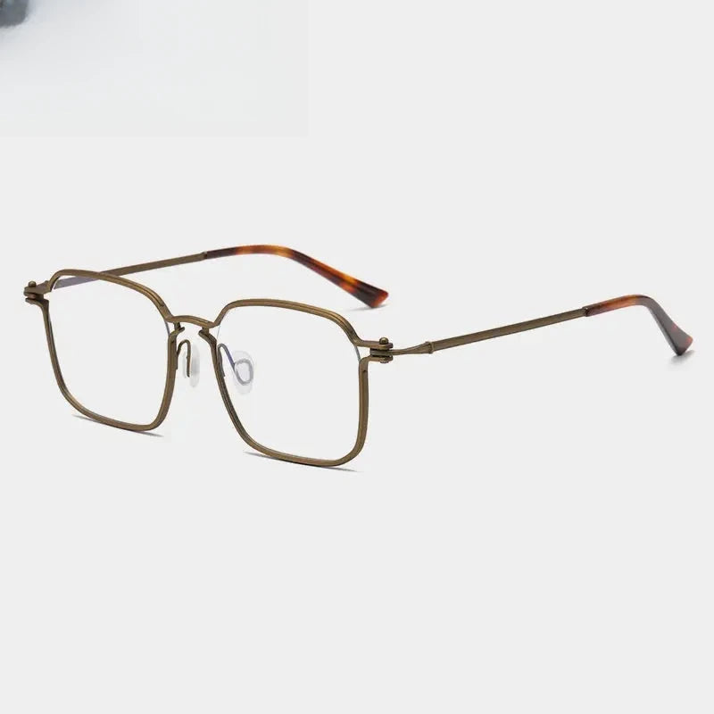 Unisex Square Full Rim Titanium Oversized Prescription Glasses 725870 — view 6 | Rx Spectacle