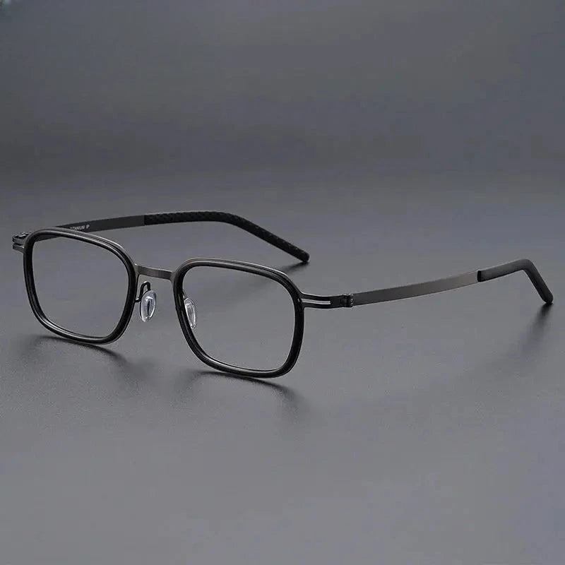 Men's Square Full Rim Titanium Oversized Prescription Glasses 698017 — view 3 | Rx Spectacle