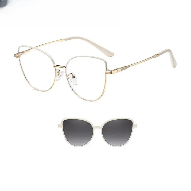 Women's Cat Eye Full Rim Stainless Steel Prescription Glasses 617102 — view 7 | Rx Spectacle